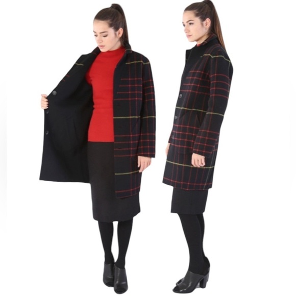 RAG & BONE Bree Reversible Raglan Wool Coat Women's Size 10 - Picture 3 of 16